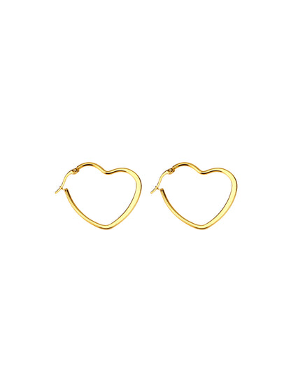 25mm heart gold steel rings