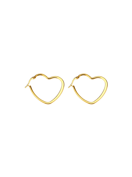 25mm heart gold steel rings