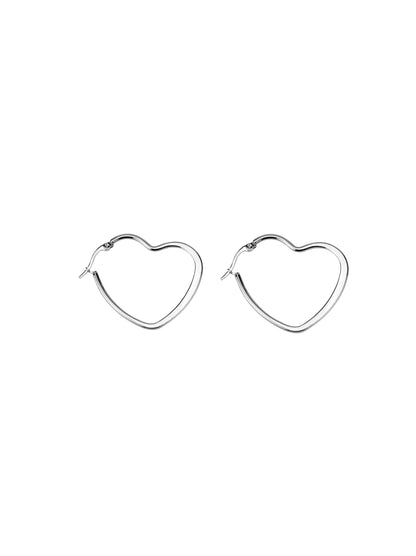 25mm heart silver steel rings