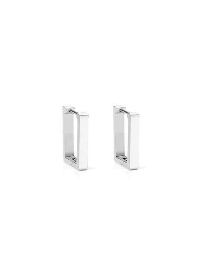 Square silver steel hoops