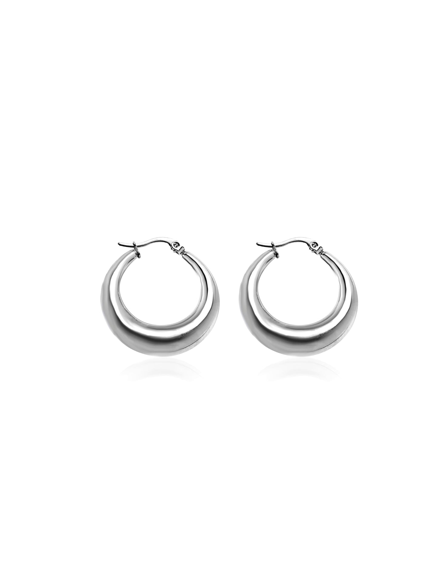 Silver steel hoops