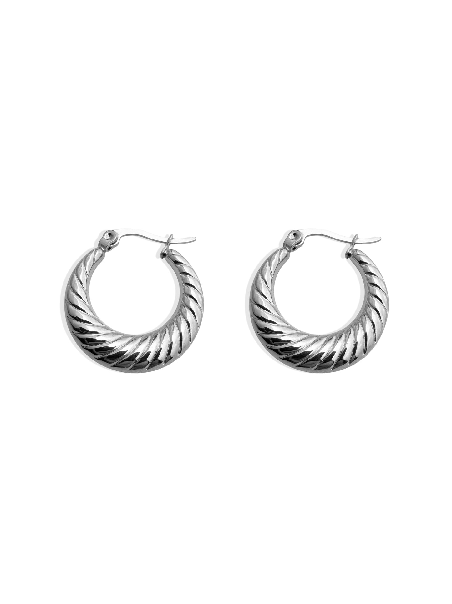 Silver steel hoops