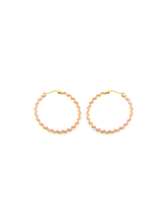 Rose gold steel hoops