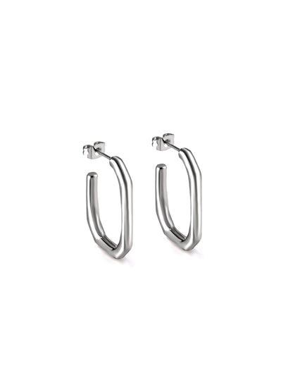 Silver steel hoops