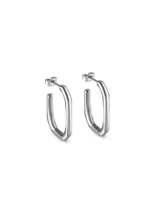 Silver steel hoops