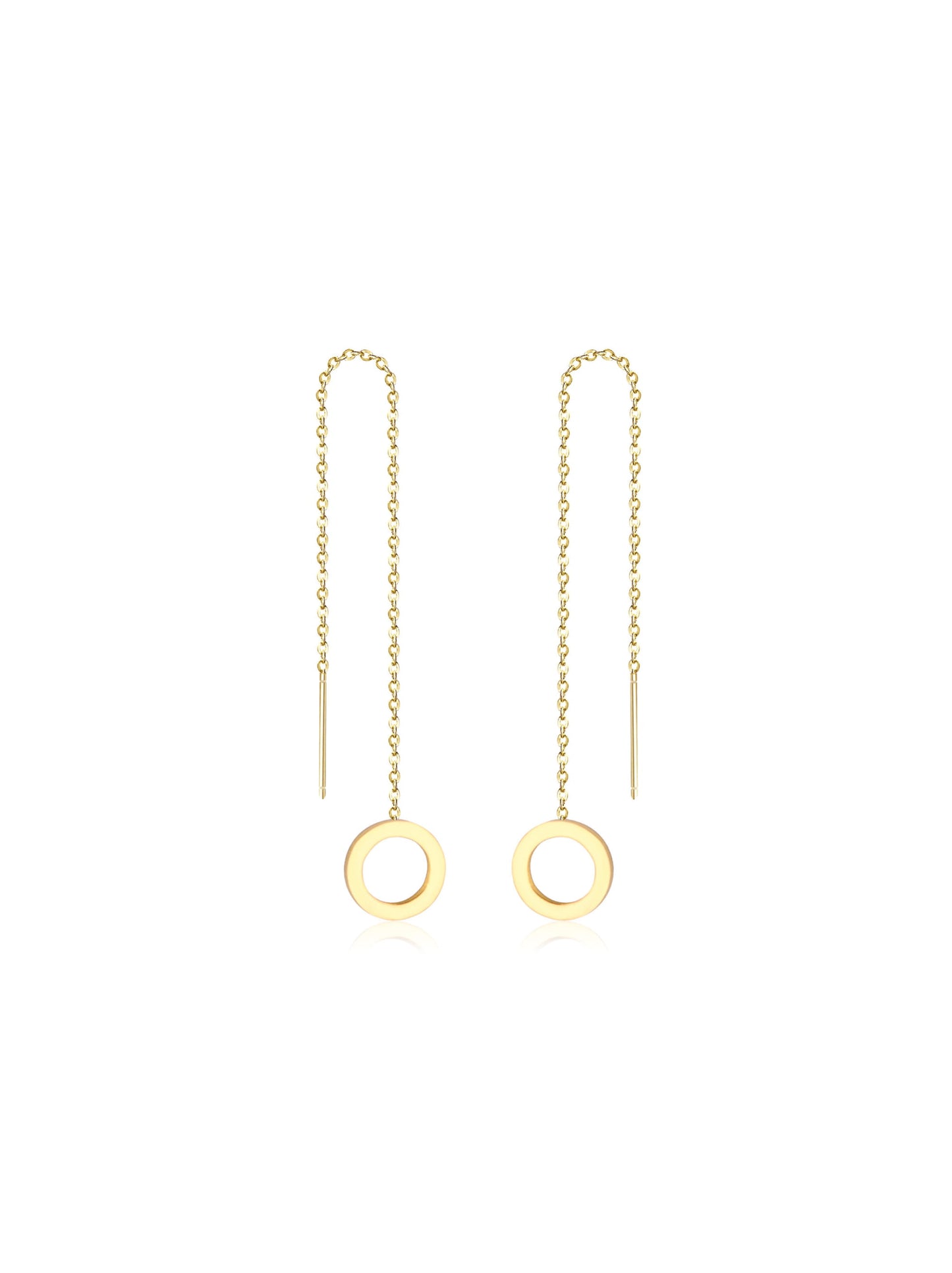 Circle golden steel earrings