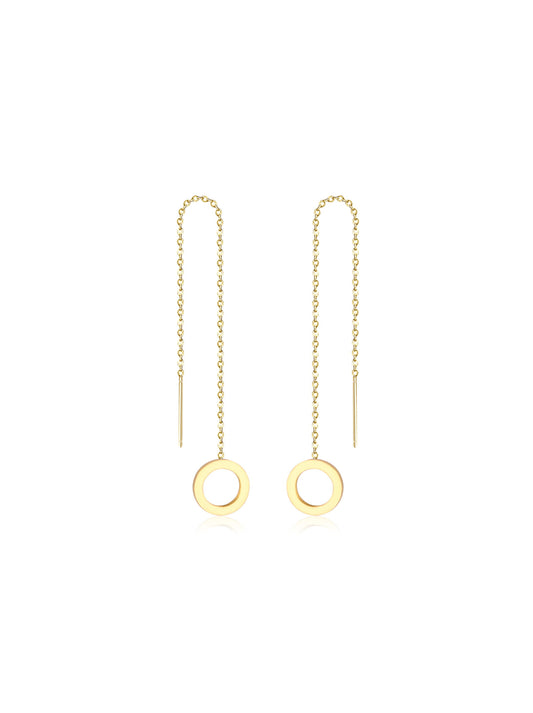 Circle golden steel earrings