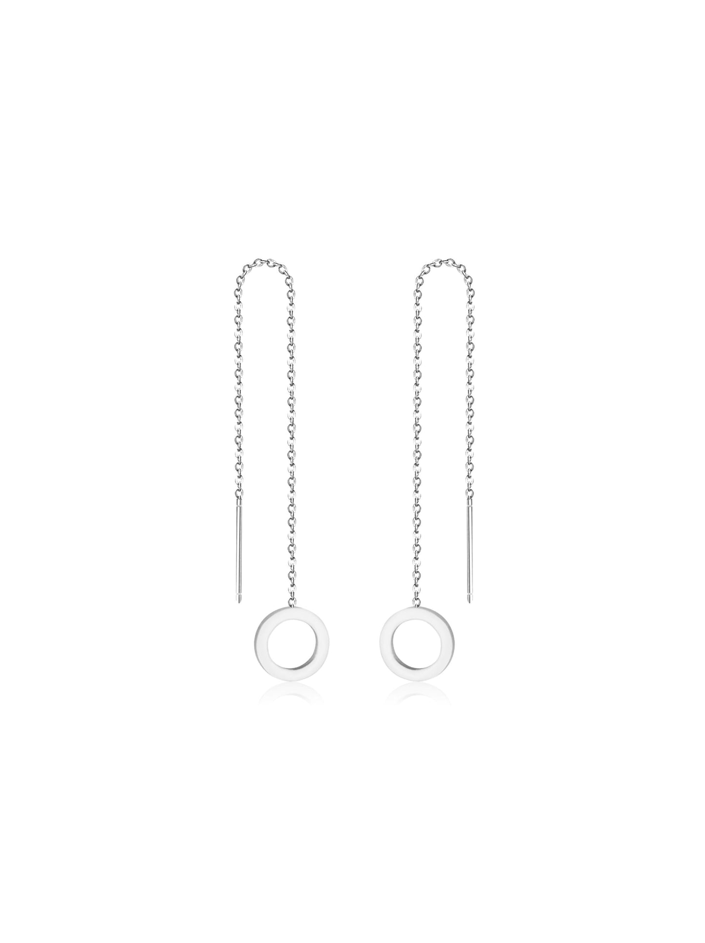 Circle silver steel earrings