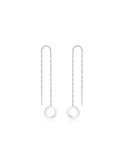 Circle silver steel earrings