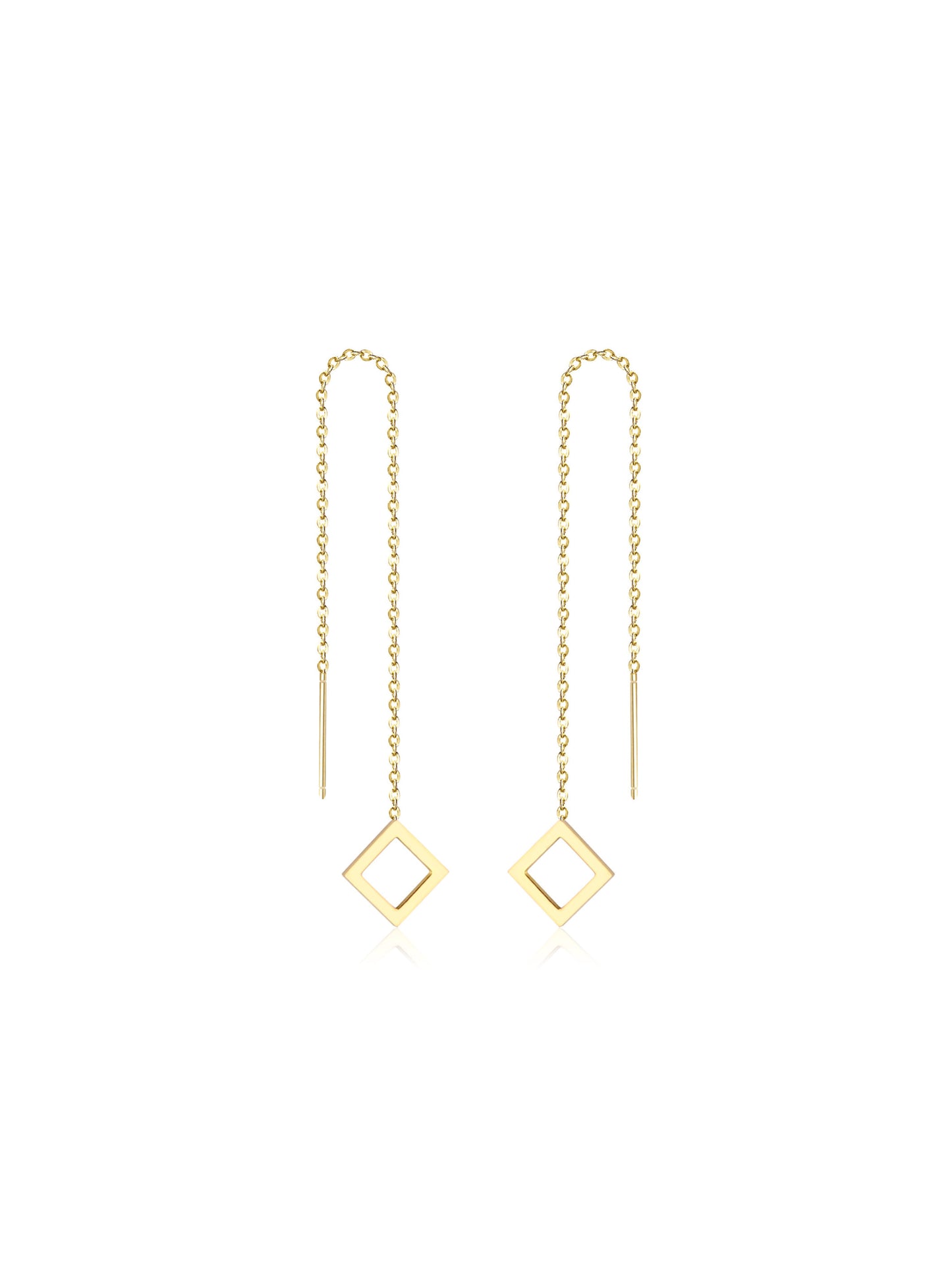 Diamond gold steel earrings