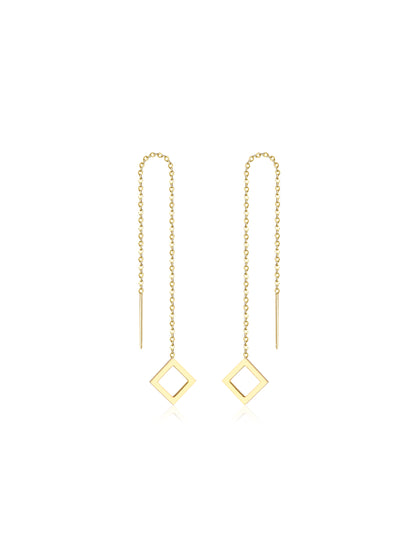 Diamond gold steel earrings