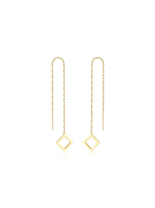 Diamond gold steel earrings