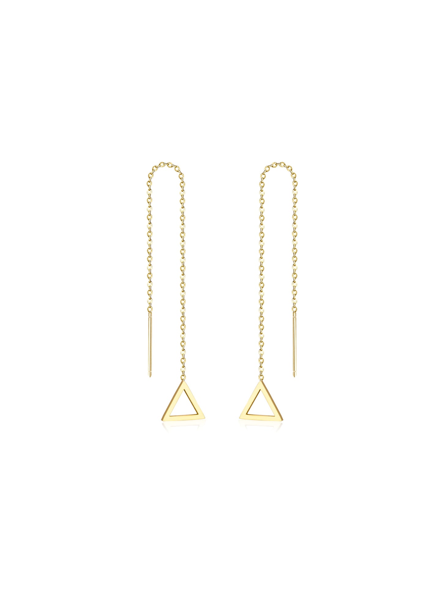 Triangle gold steel earrings