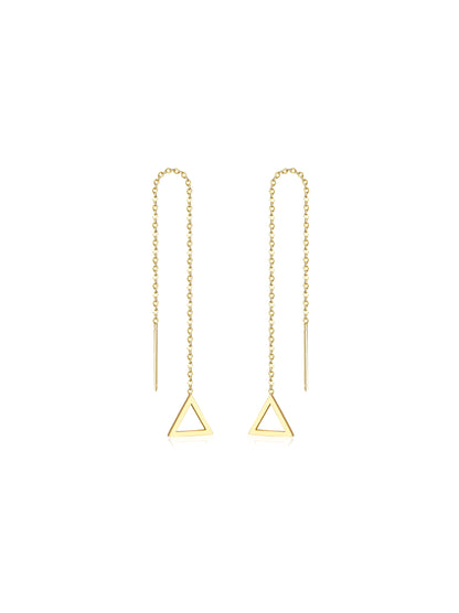 Triangle gold steel earrings