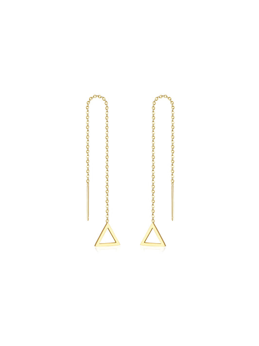 Triangle gold steel earrings