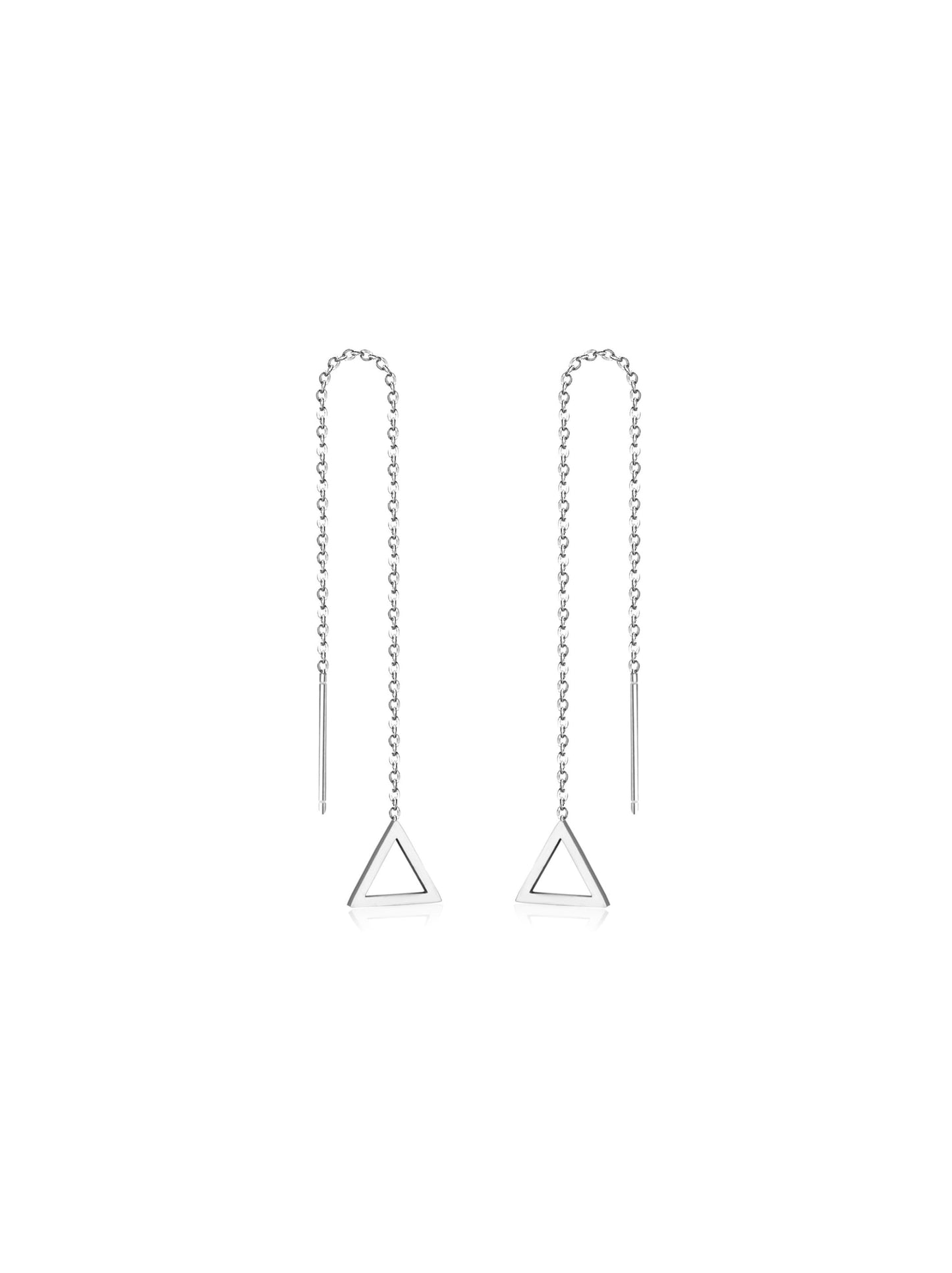 Triangle silver steel earrings