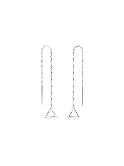 Triangle silver steel earrings