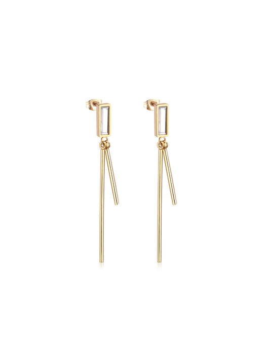 Golden steel earrings