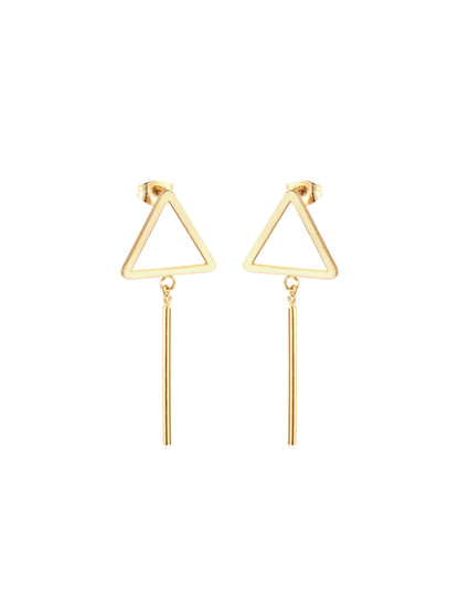 Triangle gold steel earrings