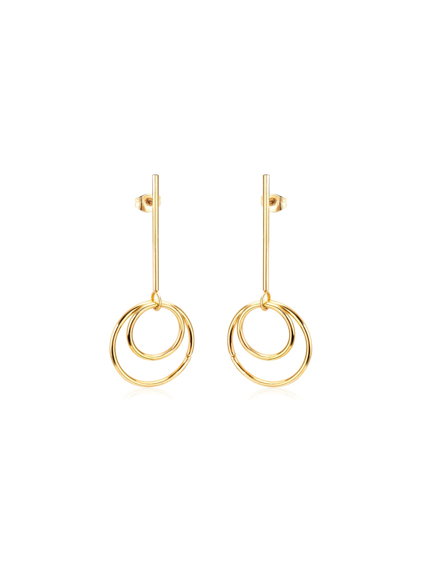 Golden steel earrings