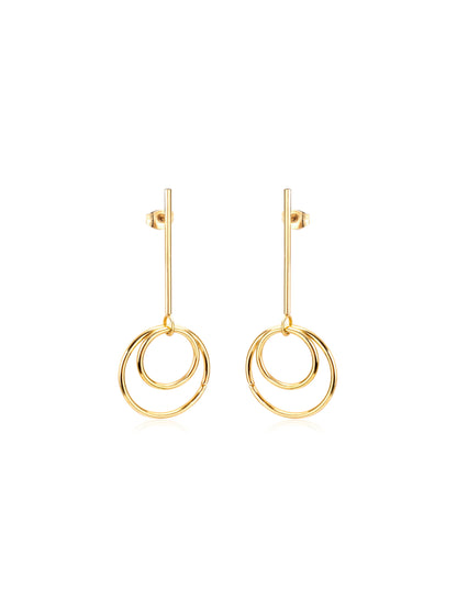 Golden steel earrings