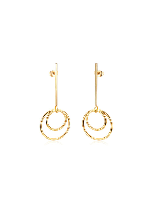 Golden steel earrings