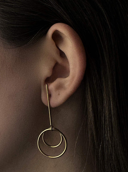 Golden steel earrings