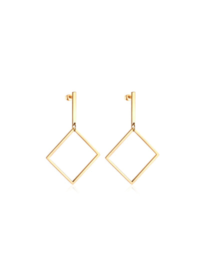 Diamond gold steel earrings