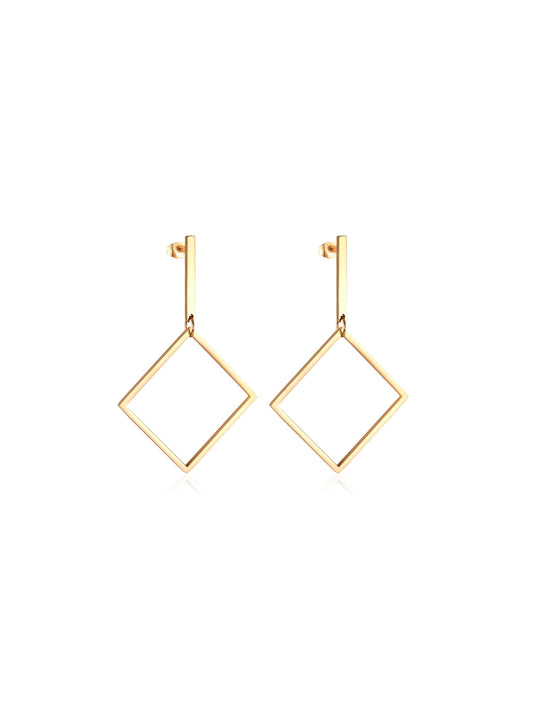 Diamond gold steel earrings