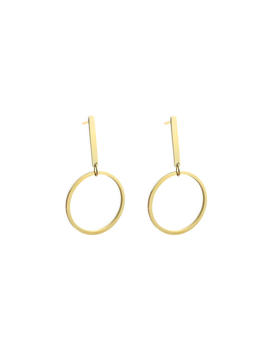 Golden steel earrings