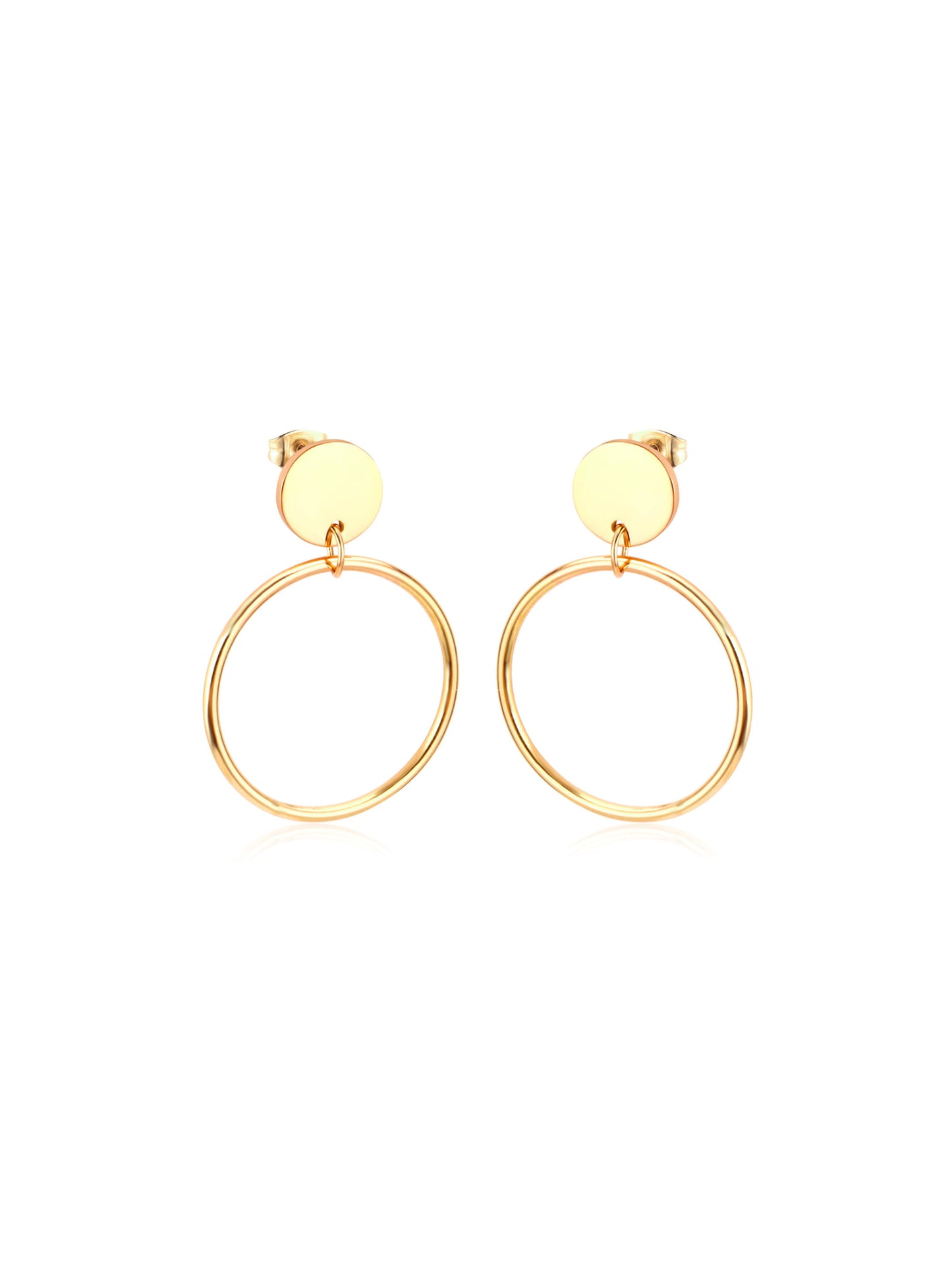 Golden steel earrings