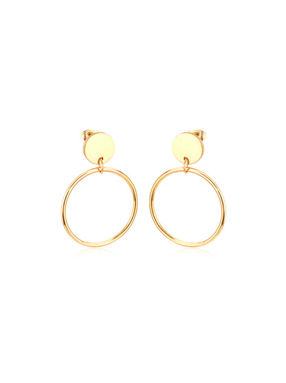 Golden steel earrings