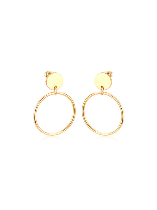 Golden steel earrings