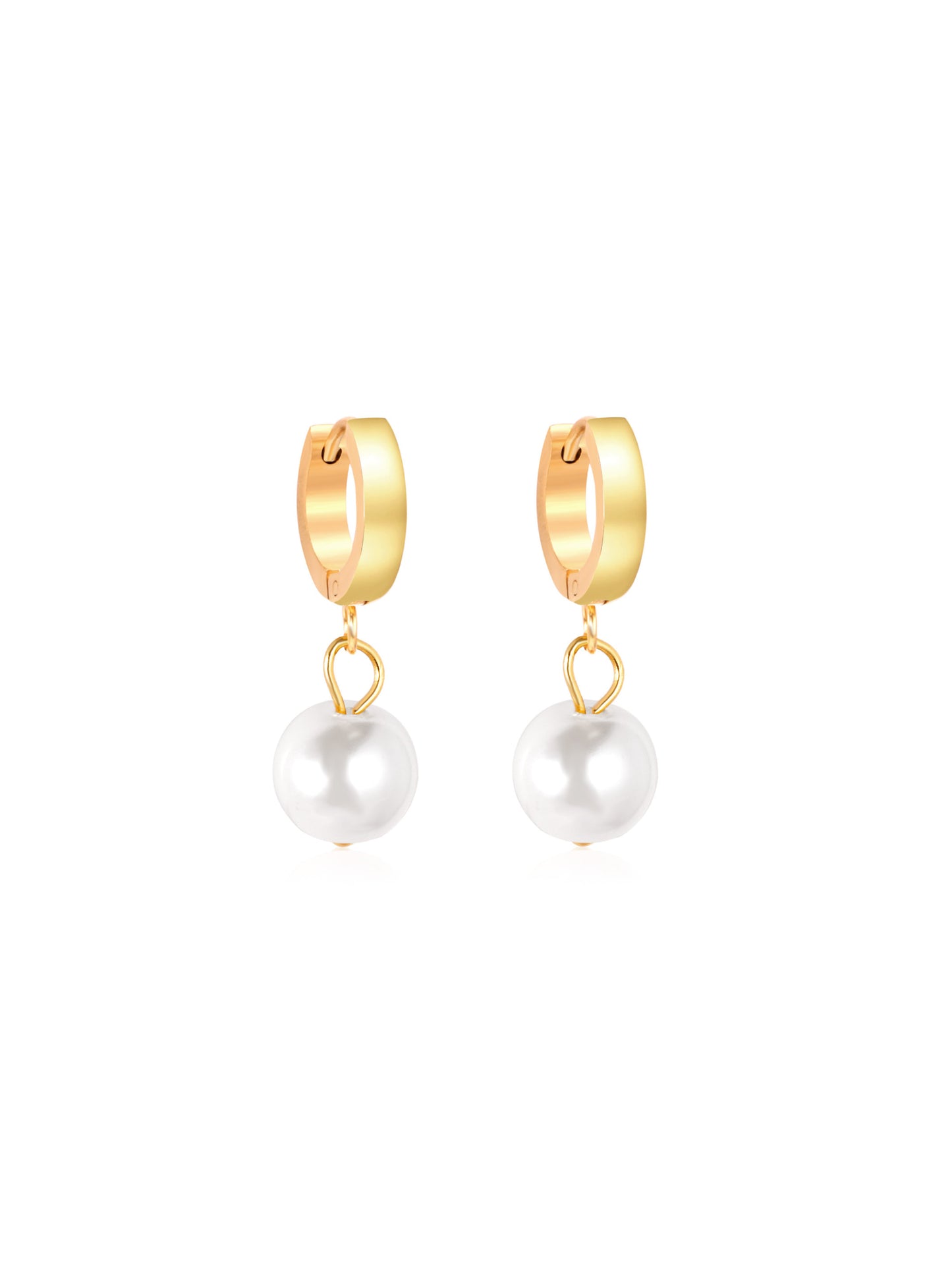 Pearl gold steel hoops