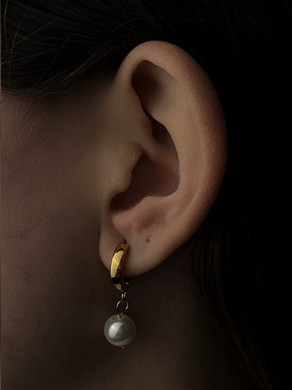 Pearl gold steel hoops