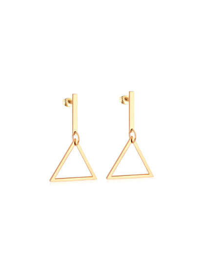 Boucles d'oreilles triangle acier doré