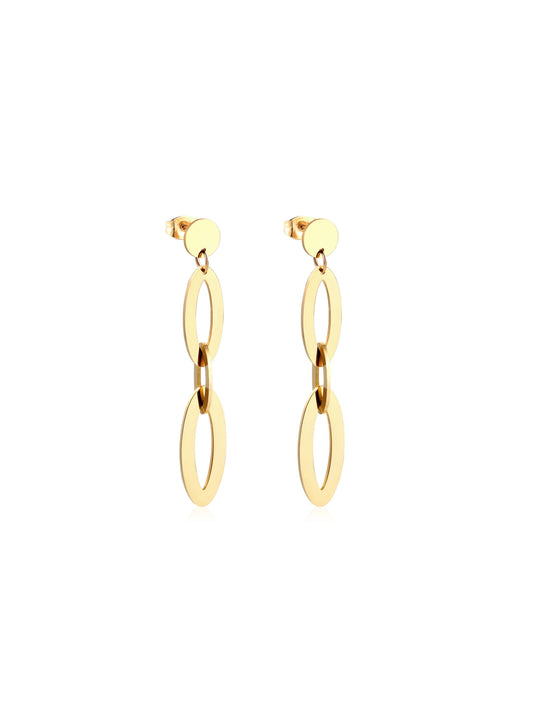 Golden steel earrings