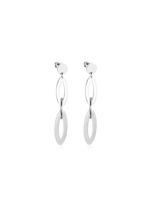 Silver steel earrings