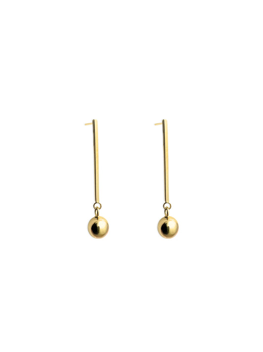 Long golden steel earrings