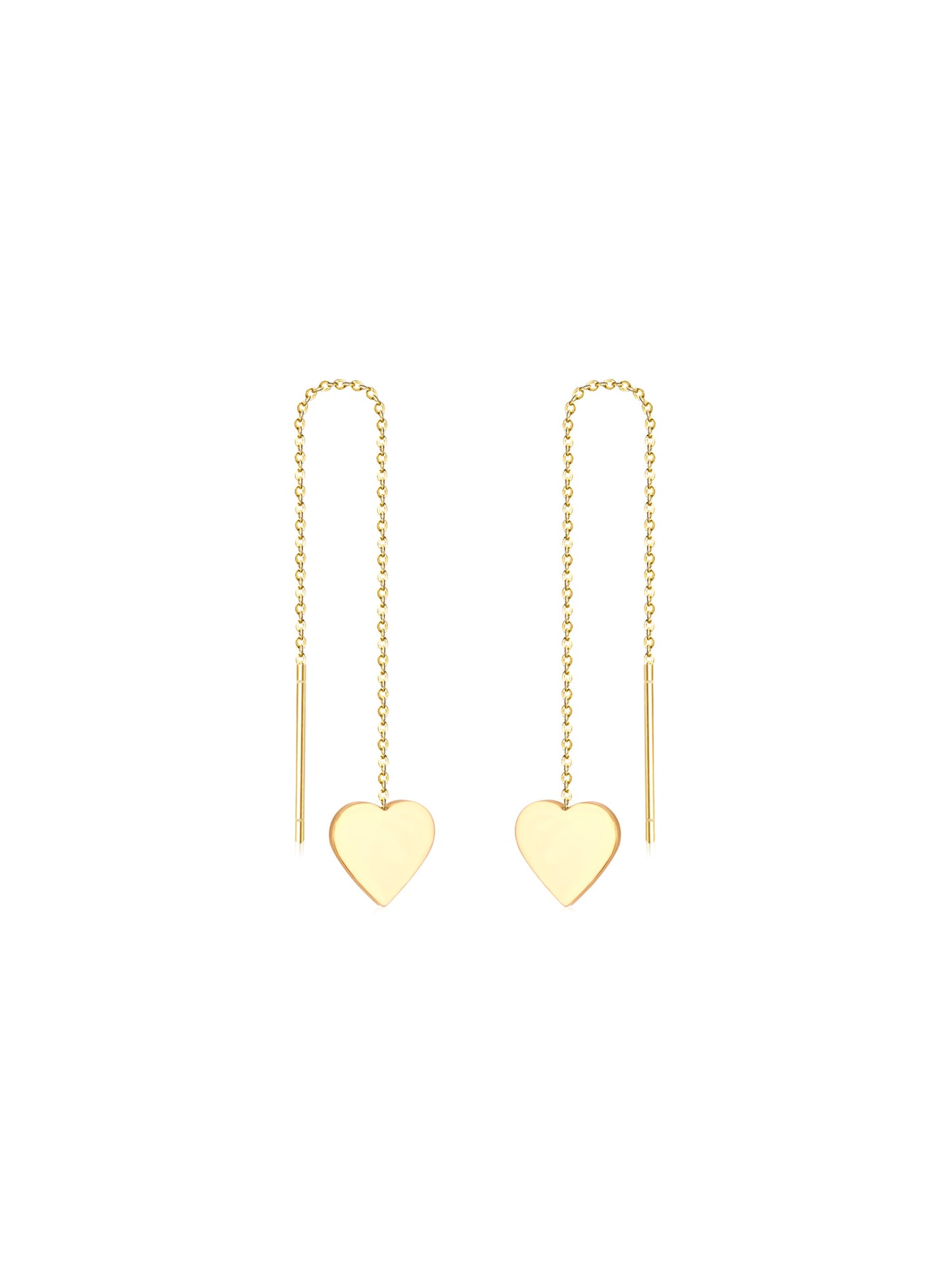 Heart gold steel earrings