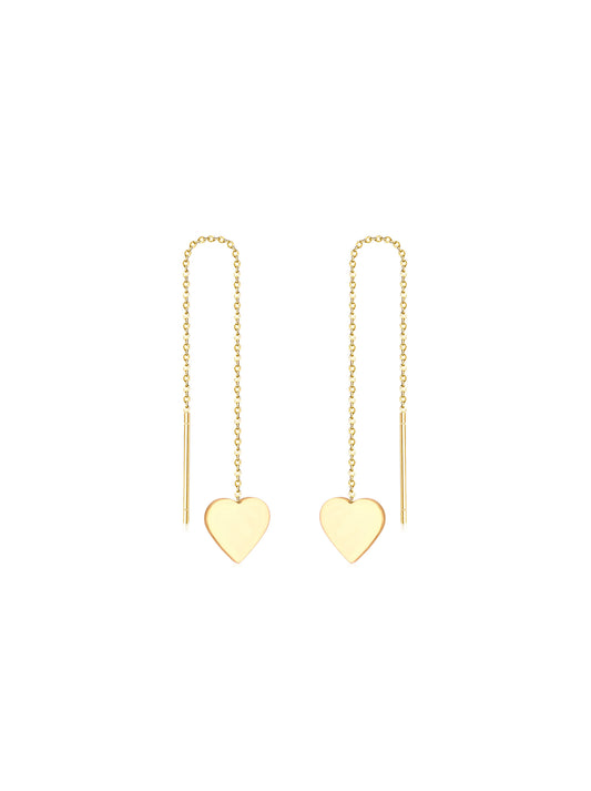 Heart gold steel earrings