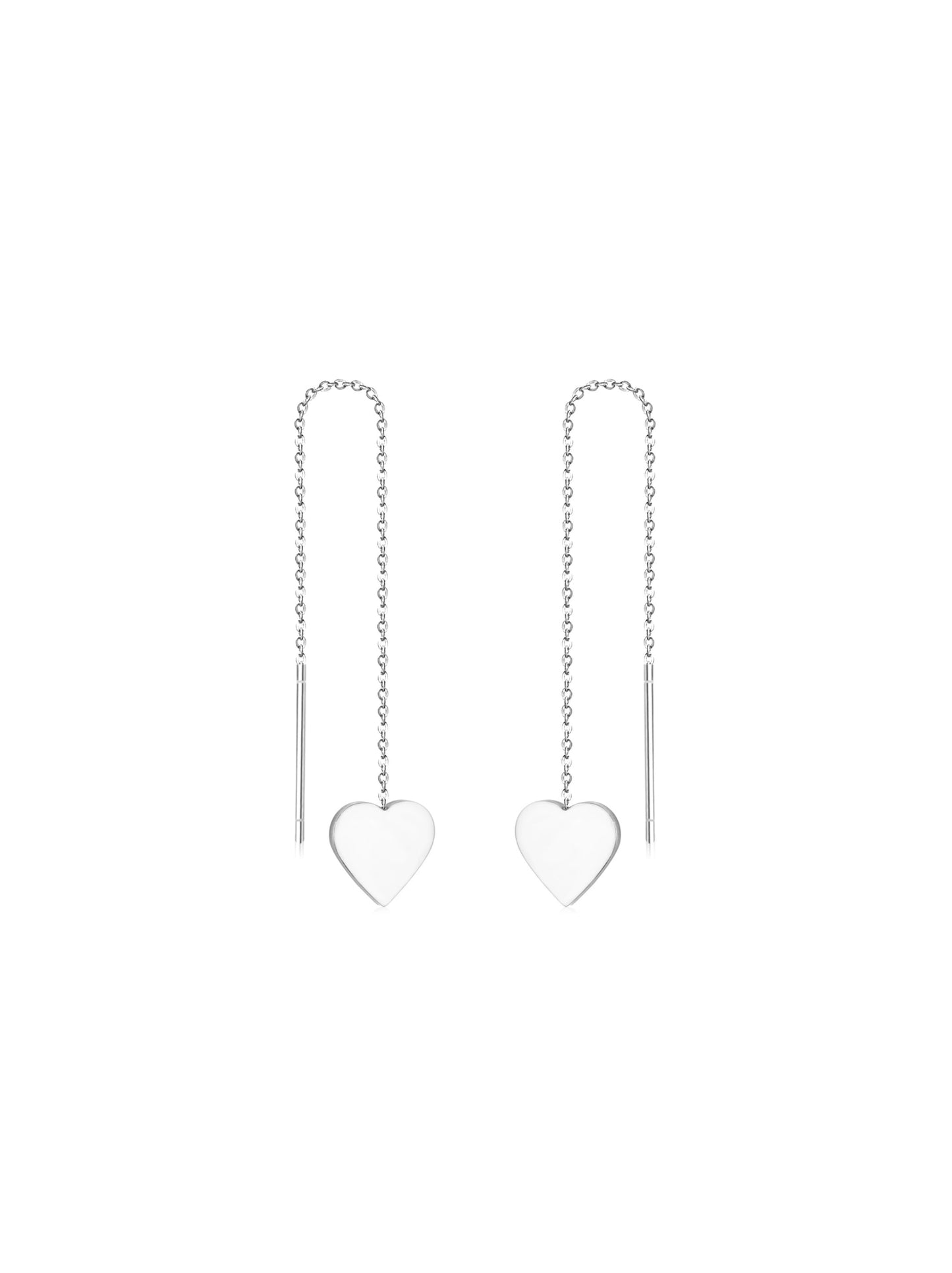 Heart silver steel earrings