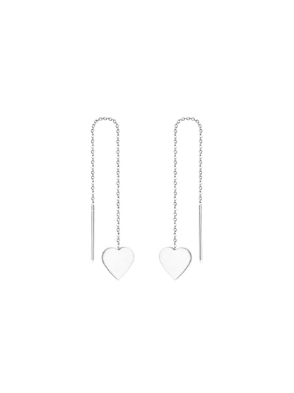 Heart silver steel earrings