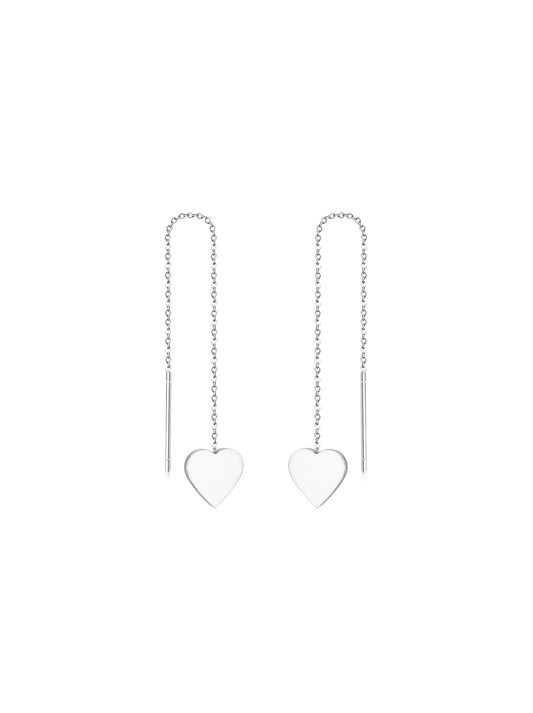 Heart silver steel earrings