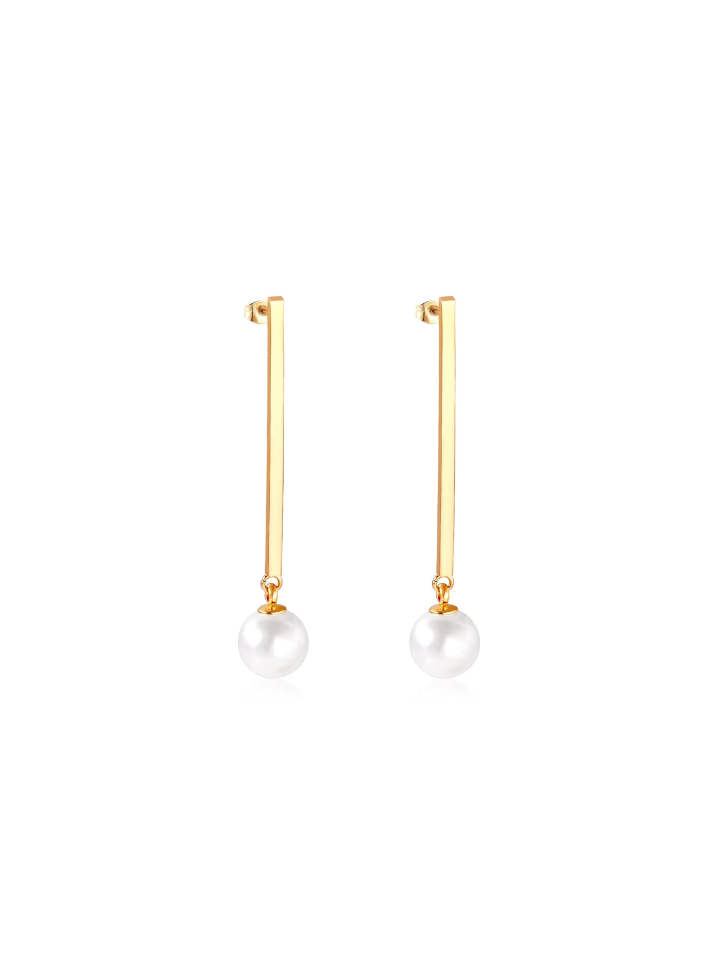 Pearlescent gold steel earrings