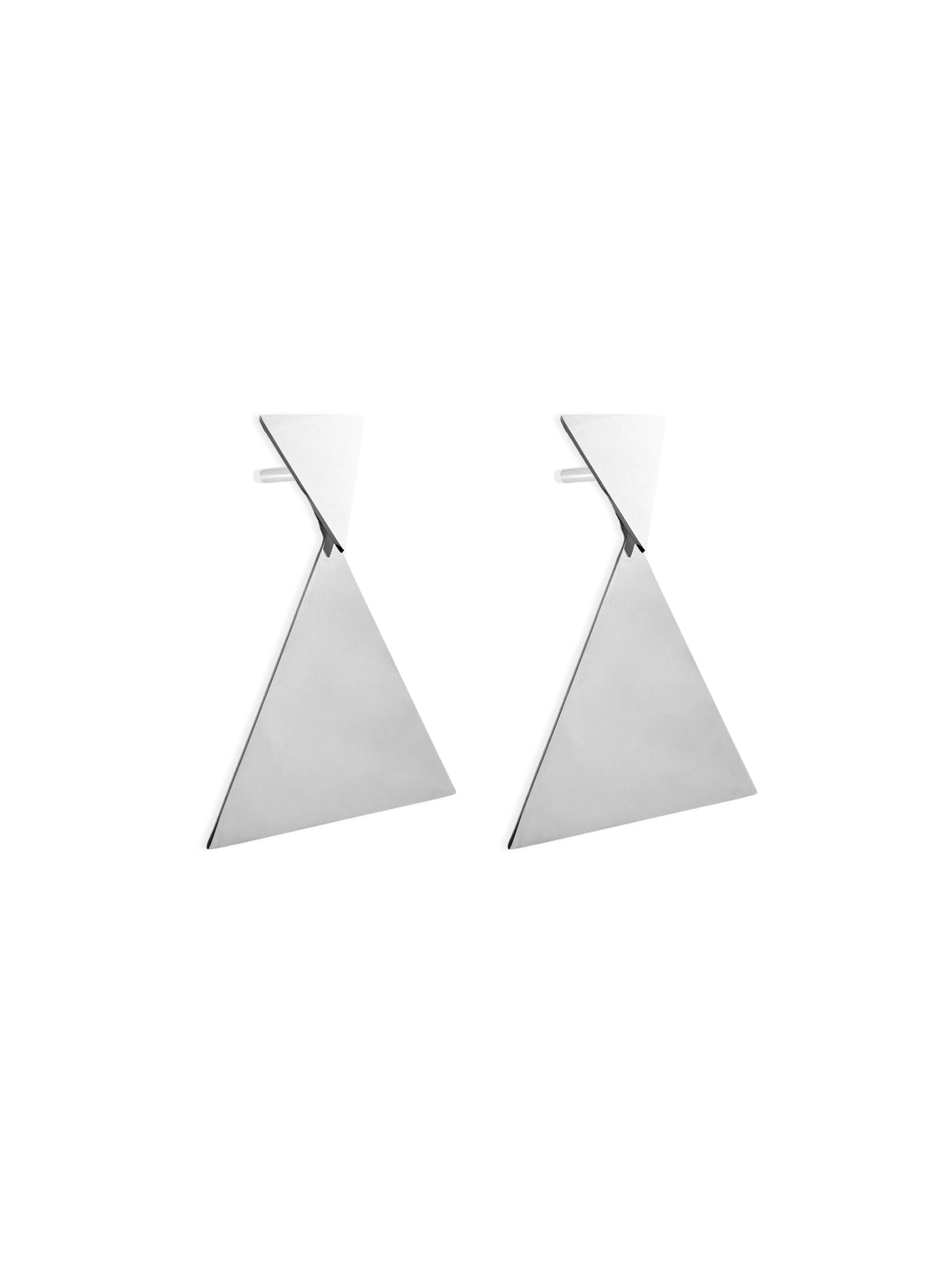 Triangle silver steel earrings