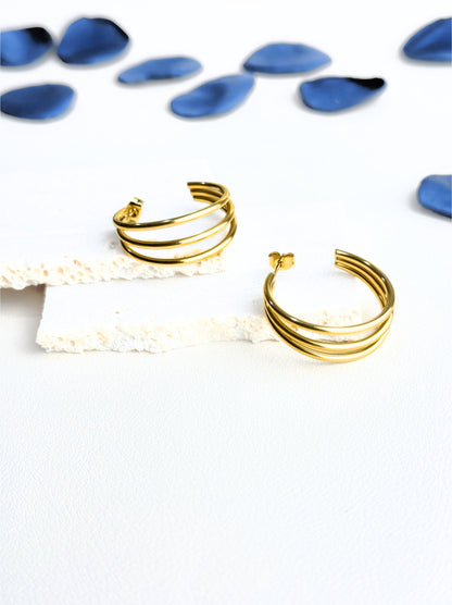 Golden steel rings