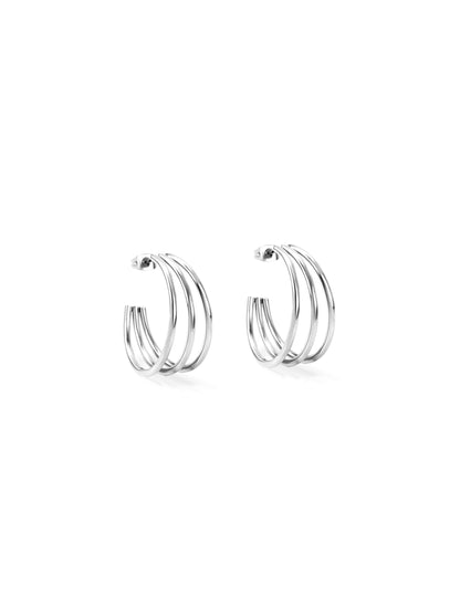 Silver steel hoops