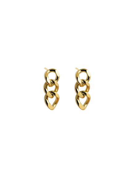 Golden steel chain earrings