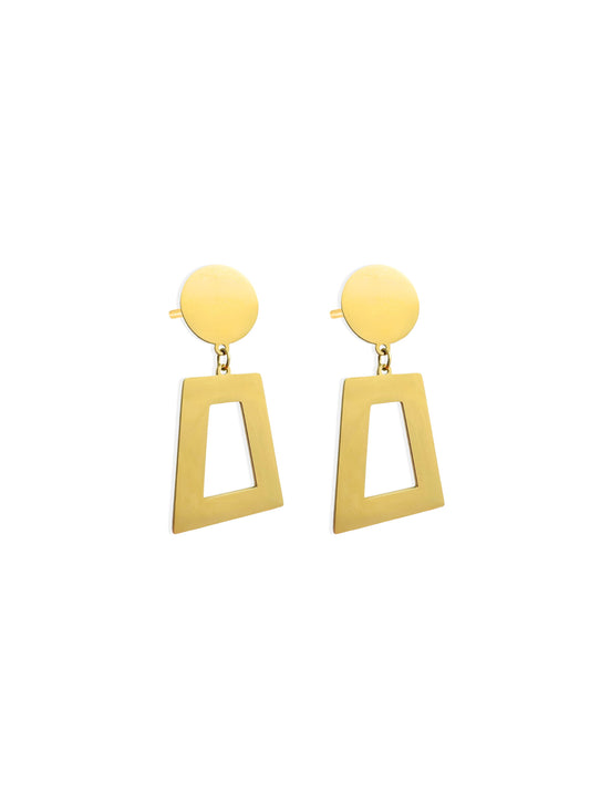 Golden steel earrings